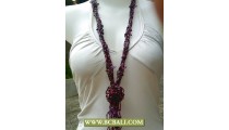 Long Fashion Necklace wrap Beading mix Stone and Flower Rose